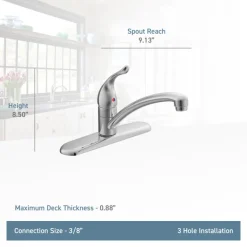 Moen Chateau One Handle Chrome Kitchen Faucet