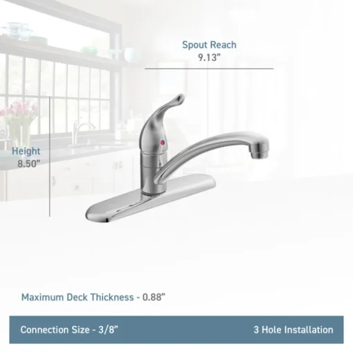 Moen Chateau One Handle Chrome Kitchen Faucet