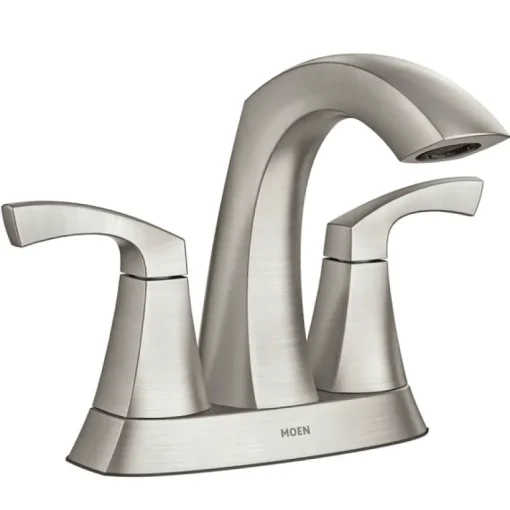 Moen Lindor Brushed Nickel Transitional Bathroom Faucet 4 in.