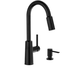 Moen Matte Black 1-Handle 1.5 GPM High Arc Spout Nori Style Pulldown Kitchen Faucet