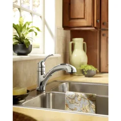 Moen Renzo One Handle Chrome Pull-Out Kitchen Faucet