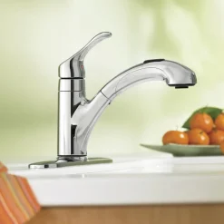 Moen Renzo One Handle Chrome Pull-Out Kitchen Faucet
