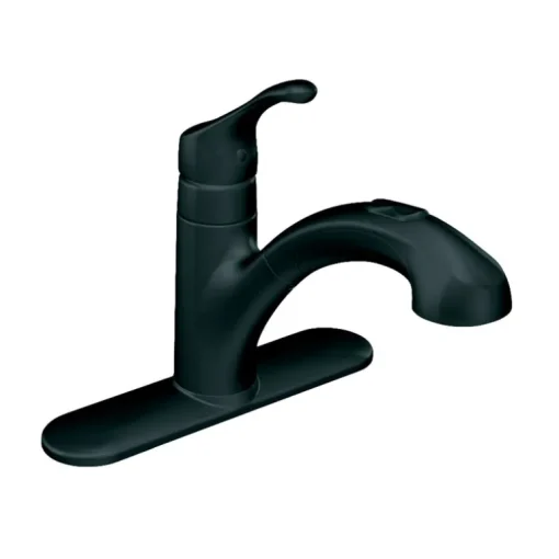 Moen Renzo One Handle Matte Black Pull-Out Kitchen Faucet