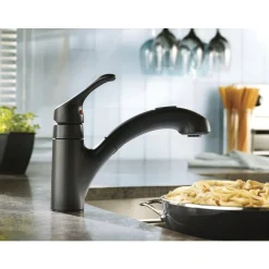 Moen Renzo One Handle Matte Black Pull-Out Kitchen Faucet