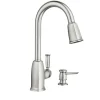Moen Wellsley Stainless Steel 1.5 GPM Lever 1-Handle Pulldown Kitchen Faucet 10 in. Reach