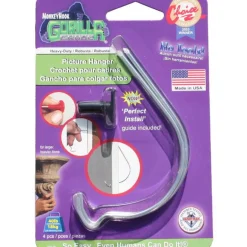 Monkey Hook Gorilla Grade Galvanized Silver Picture Hanger 40 lb. (Pack of 12)