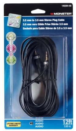 Monster Just Hook It Up 12 ft. L Stereo Plug Cable AWG