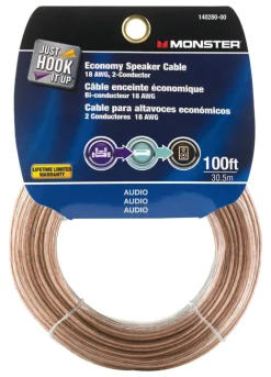 Monster Just Hook It Up 100 ft. L Speaker Cable AWG