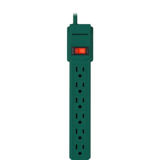 Monster Just Power It Up 3 ft. L 6 outlets Power Strip Green