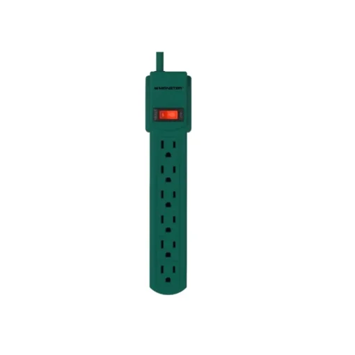 Monster Just Power It Up 3 ft. L 6 outlets Power Strip Green