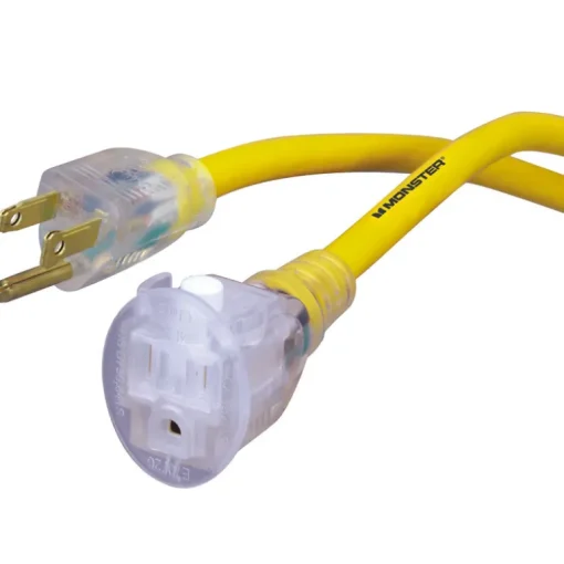Monster Just Power It Up Outdoor 25 ft. L Yellow 12/3 SJTW Extension Cord