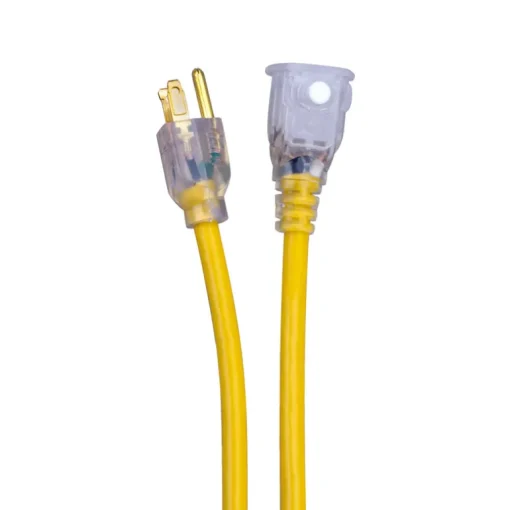 Monster Just Power It Up Outdoor 25 ft. L Yellow 12/3 SJTW Extension Cord
