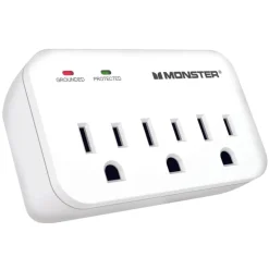 Monster Just Power It Up 0 ft. L 3 outlets Wall Tap Surge Protector White 1200 J