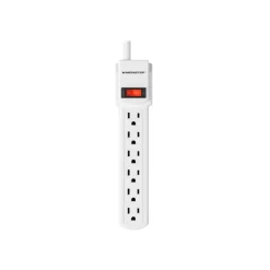 Monster Just Power It Up 6 Outlets White Power Strip, 3 ft.