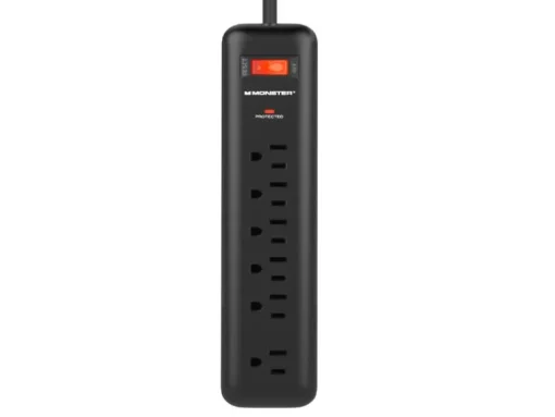 Monster Just Power It Up 4 ft. L 6 outlets Surge Protector Black 1080 J