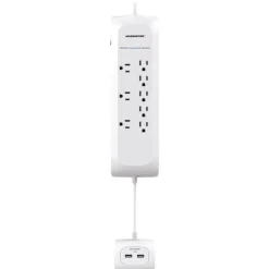 Monster Just Power It Up 4 ft. L 8 outlets Power Strip w/Surge Protection White
