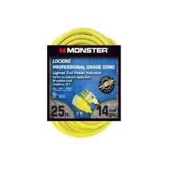 Monster Just Power It Up Outdoor 50 ft. L Yellow Extension Cord 14/3 SJTW