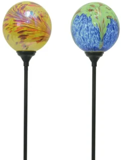 Moonrays 91860Fd Fireburst & Peacock Swirled Glass Stake Lights (Pack of 16)