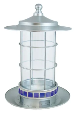 More Birds 82 2.5 Lb Silver & Blue Trellis Lantern Bird Feeder (Pack of 4)