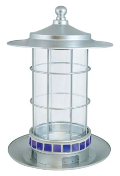 More Birds 82 2.5 Lb Silver & Blue Trellis Lantern Bird Feeder (Pack of 4)