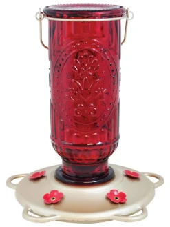 More Birds 60 20 Oz Capacity Red Vintage Hummingbird Feeder