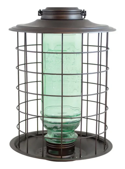 More Birds Caged Songbird Vintage Wild Bird 1-1/2 lb. Metal Caged Tube Seed Feeder
