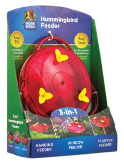 More Birds Hummingbird 6 Plastic Nectar Feeder 3 ports (Pack of 4)