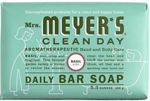 Mrs. Meyer's Clean Day Organic Basil Scent Bar Soap 5.3 oz. (Pack of 12)