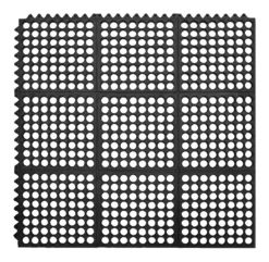 Multy Home 3 ft. W X 3 ft. L Black Flow-Through Polyester/Vinyl Anti-Fatigue Mat