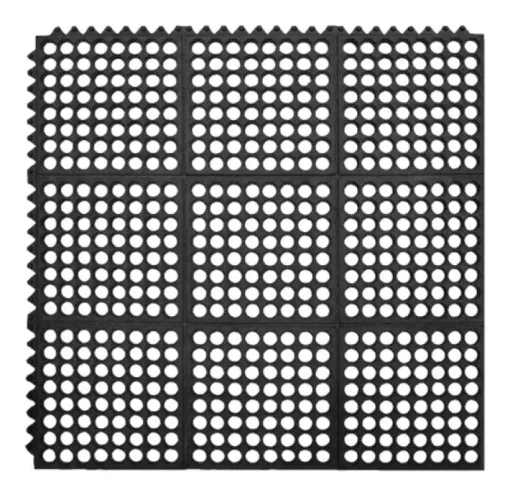 Multy Home 3 ft. W X 3 ft. L Black Flow-Through Polyester/Vinyl Anti-Fatigue Mat