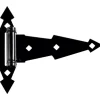 National Hardware 7 in. L Black Ornamental Spring T Hinge 2 pk