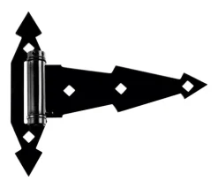 National Hardware 7 in. L Black Ornamental Spring T Hinge 2 pk