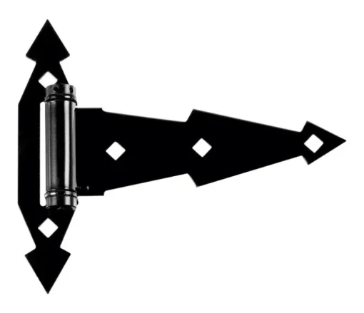 National Hardware 7 in. L Black Ornamental Spring T Hinge 2 pk