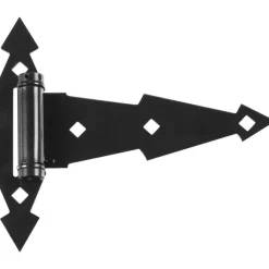 National Hardware 7 in. L Black Ornamental Spring T Hinge 2 pk