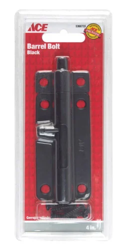 National Hardware 4 in. L Black Steel Barrel Bolt 1 pk