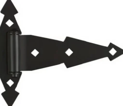 National Hardware 7 in. L Black Ornamental T Hinge 2 pk