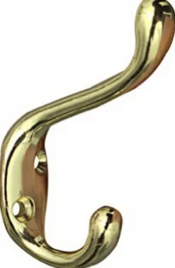 National Hardware 3.3 in. L Brass Gold Zinc Heavy Duty Garment Hook 75 lb. cap. 1 pk