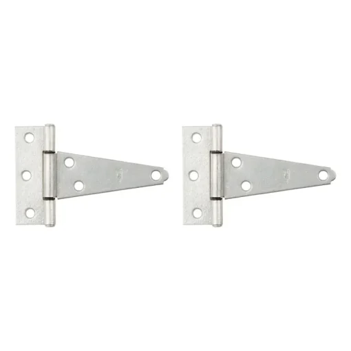 National Hardware 4 in. L Galvanized Silver Steel Heavy Duty T Hinge 2 pk