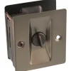 National Hardware Antique Bronze Brown Brass Pocket Door Latch 1 pk
