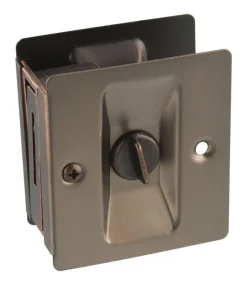 National Hardware Antique Bronze Brown Brass Pocket Door Latch 1 pk