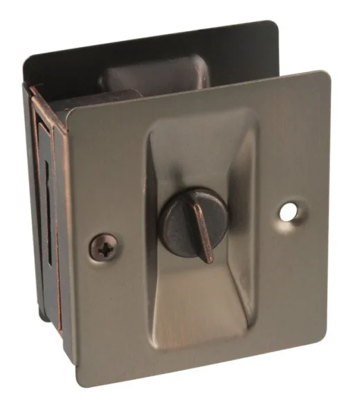 National Hardware Antique Bronze Brown Brass Pocket Door Latch 1 pk