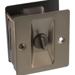 National Hardware Antique Bronze Brown Brass Pocket Door Latch 1 pk