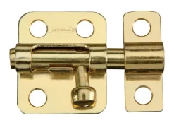 National Hardware Brass-Plated Gold Steel Window Bolt 2 in. L 1 pk