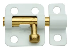 National Hardware Brass-Plated White Steel Window Bolt 2 in. L 1 pk