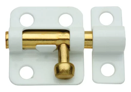 National Hardware Brass-Plated White Steel Window Bolt 2 in. L 1 pk