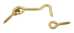 National Hardware Gold Solid Brass 2 in. L Hook and Eye 1 pk