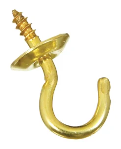 National Hardware Gold Solid Brass 1/2 in. L Cup Hook 1 pk