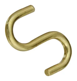 National Hardware Gold Solid Brass 1 in. L Open S-Hook 1 pk