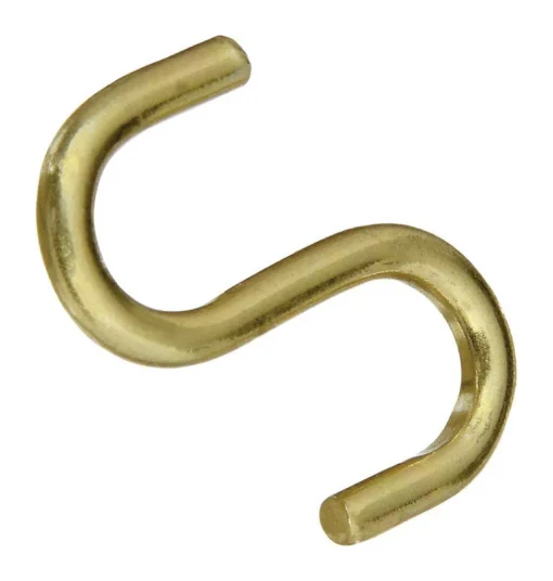 National Hardware Gold Solid Brass 1 in. L Open S-Hook 1 pk