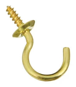National Hardware Gold Solid Brass 7/8 in. L Cup Hook 5 pk